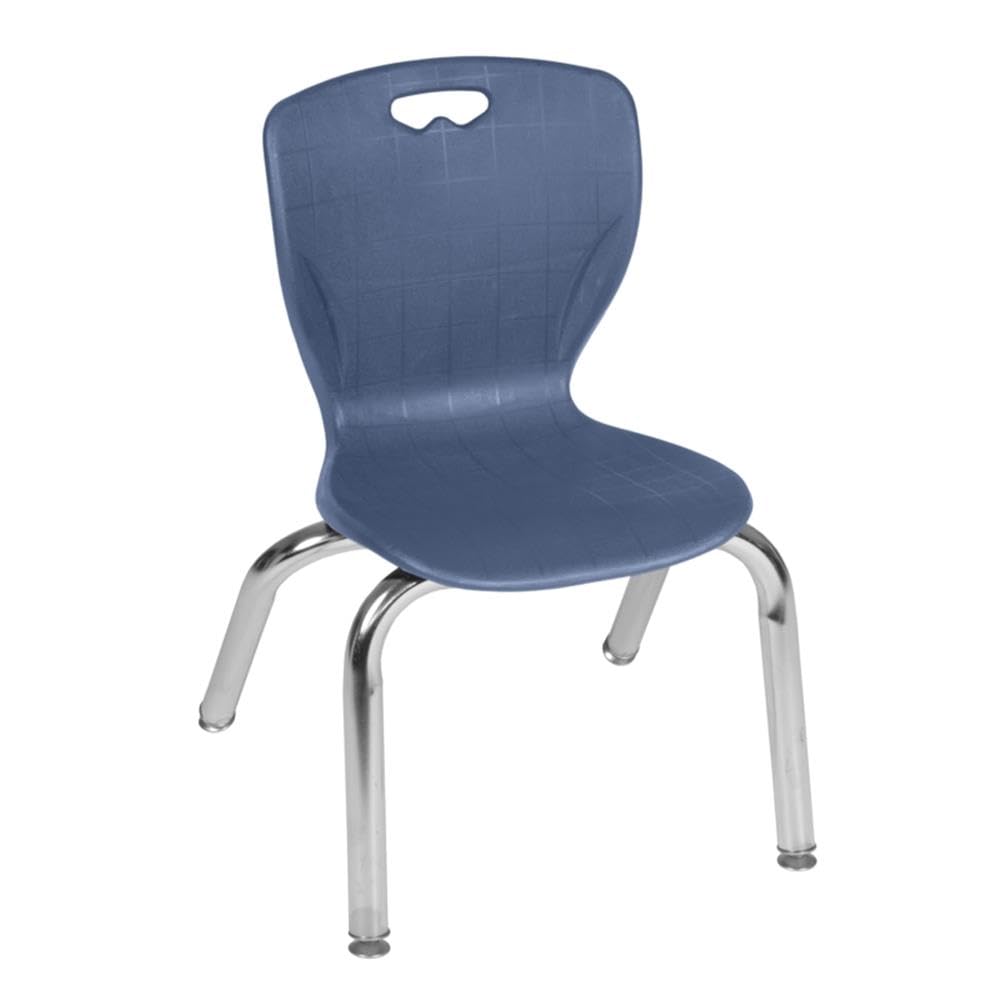 36" Square Mobile Table with 4 Blue Stack Chairs G480630
