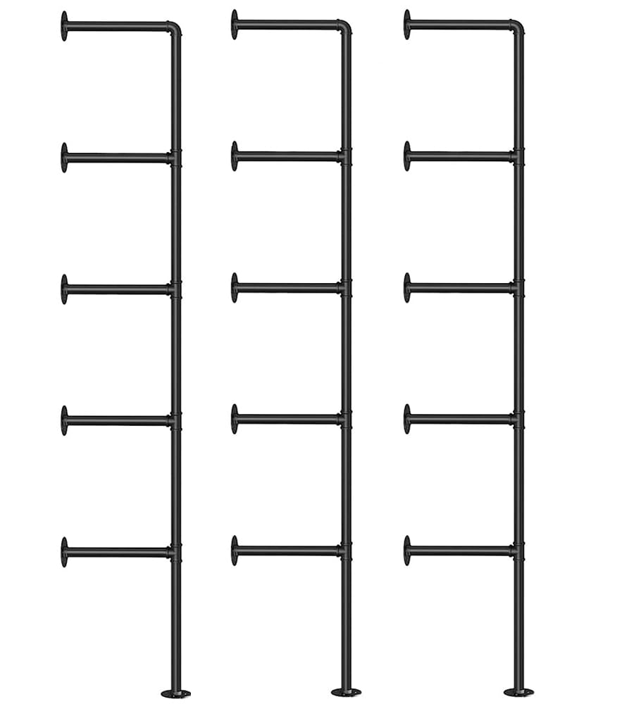 Industrial Pipe 5-Tier Wall Mount Bookshelf X438686