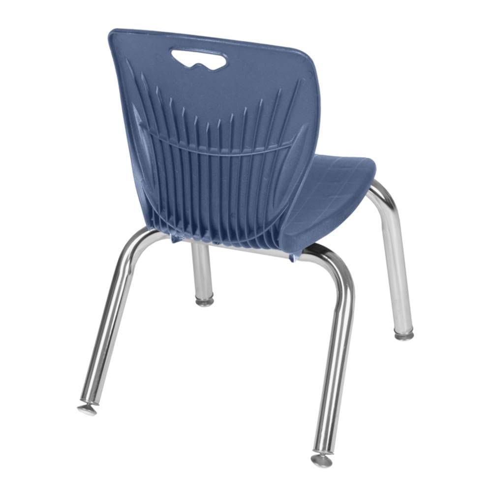 36" Square Mobile Table with 4 Blue Stack Chairs G480630