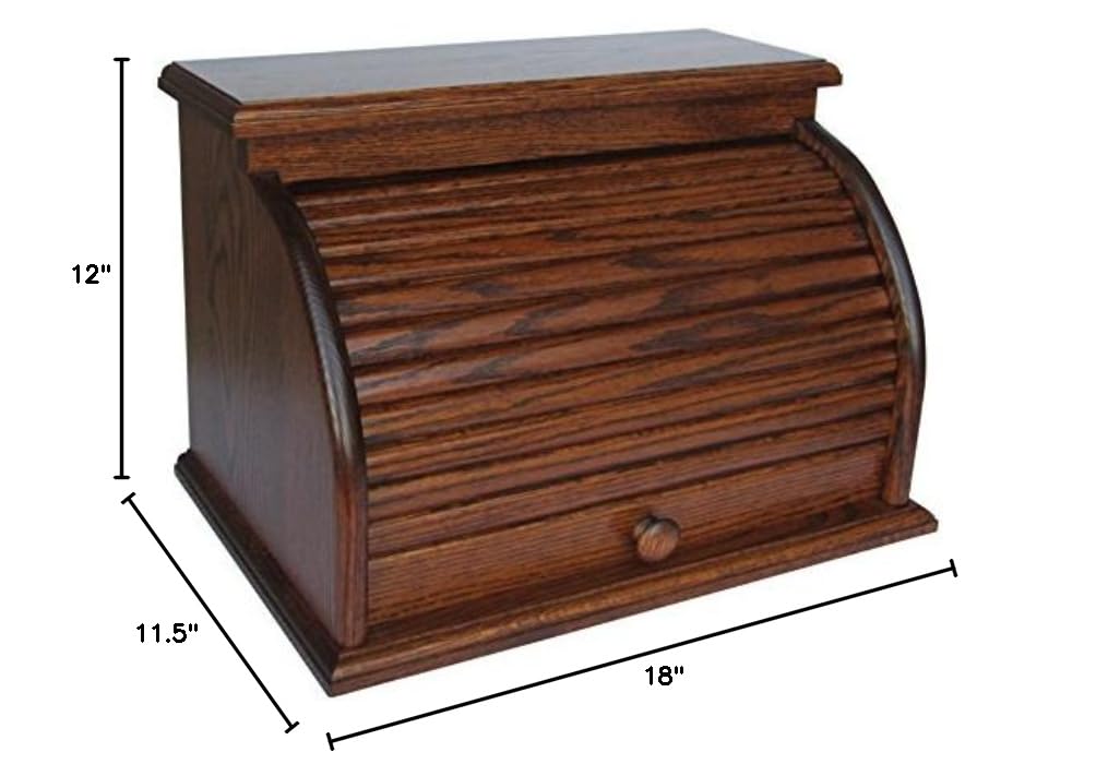 Oak Roll Top Bread Box D819
