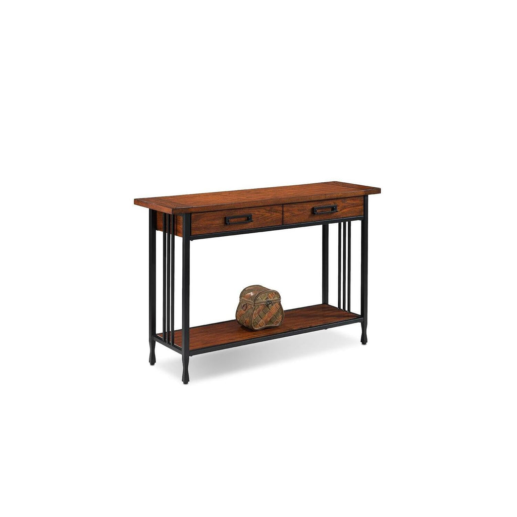Rustic Two Drawer Sofa Table with Shelf Q19676