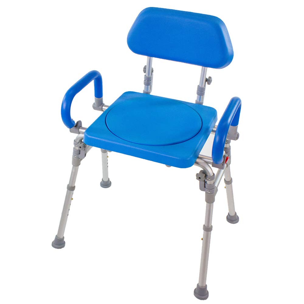 Folding Shower Chair with Padded Seat Armrests Backrest T86717