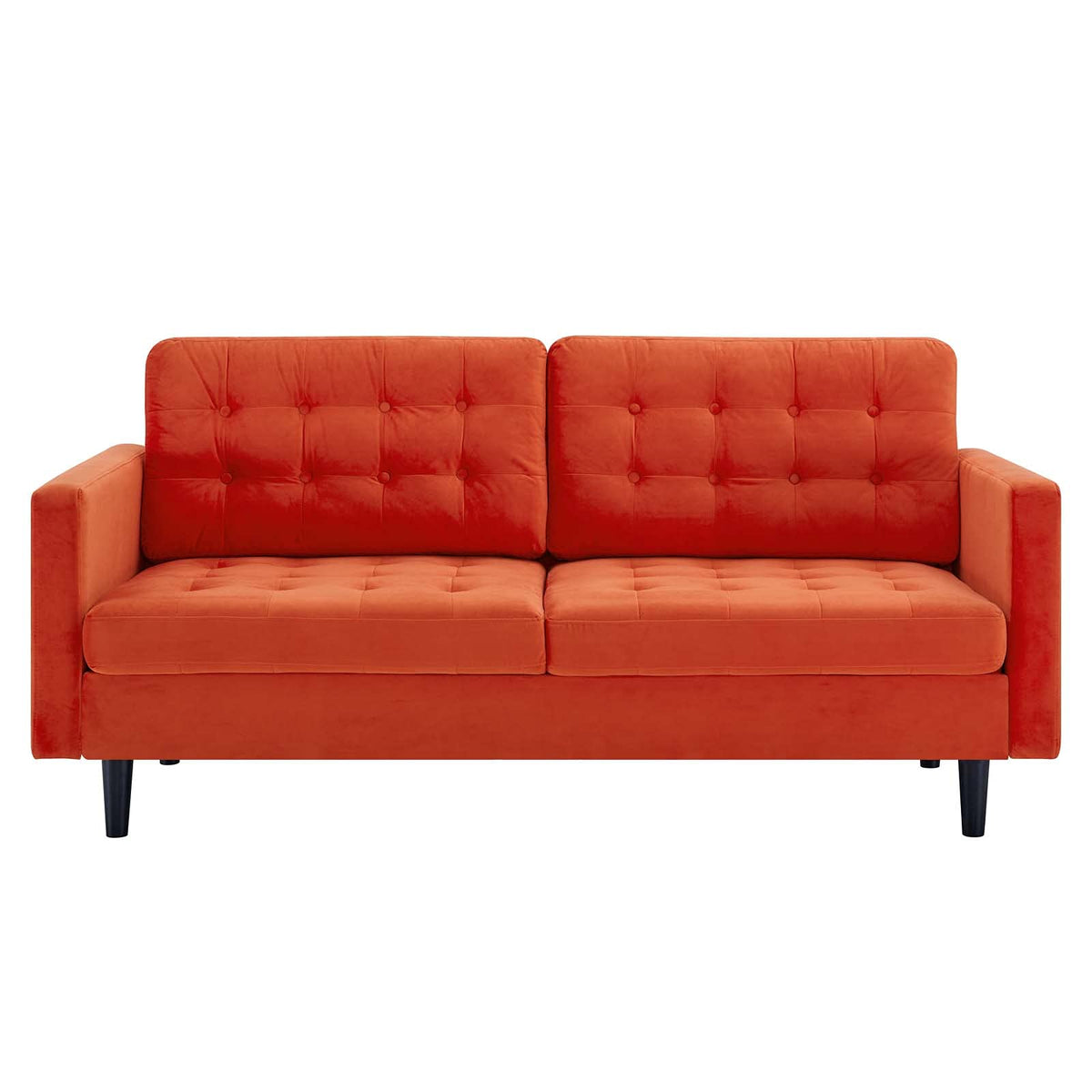 Orange Tufted Performance Velvet Sofa G174