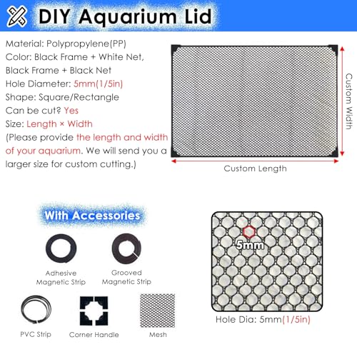 Aquarium Anti-Jump Net Cover (55.1" x 23.6") K1857