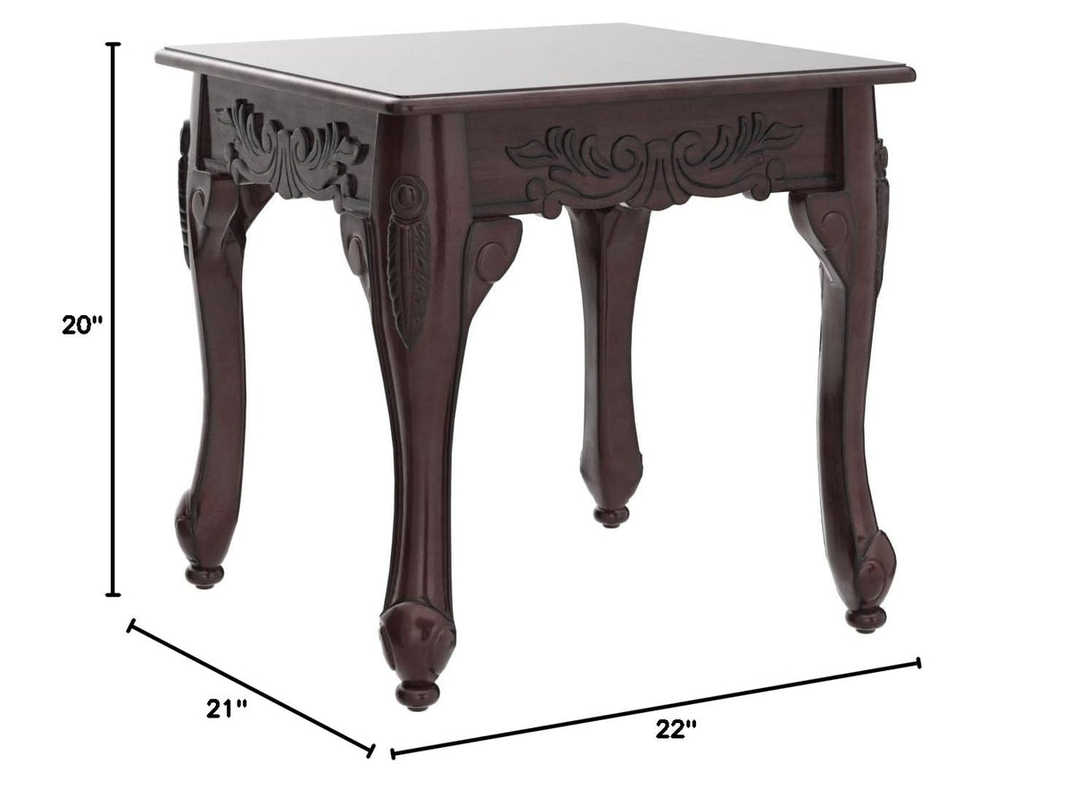 Wood End Table Dark Cherry D3806
