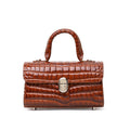 Genuine Cowhide Crocodile Embossed Crossbody Shoulder Bag Q4300