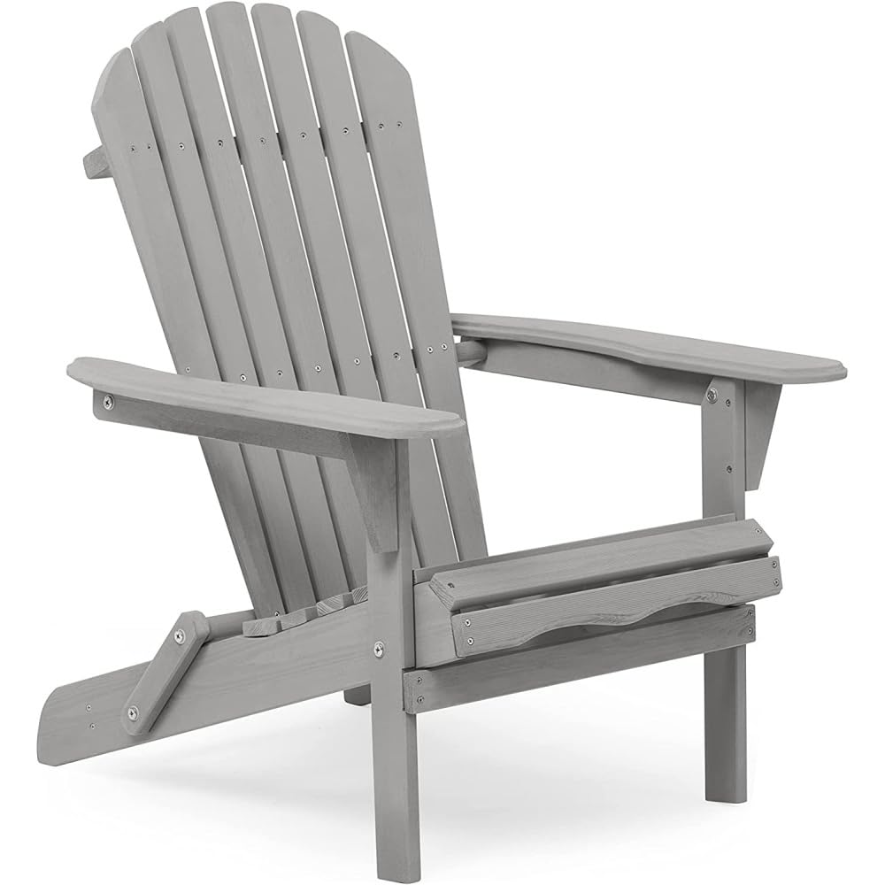 Wooden Folding Adirondack Chair Set of 2 Solid Cedar Y139