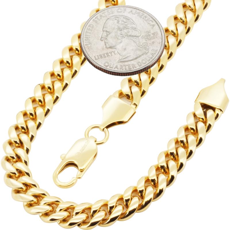 316L Stainless Steel Cuban Link Chain Necklace Bracelet R9300