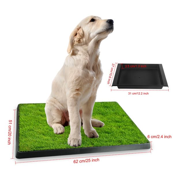 Indoor Outdoor Dog Potty with Artificial Turf Grass Mat 25x20 in S33553
