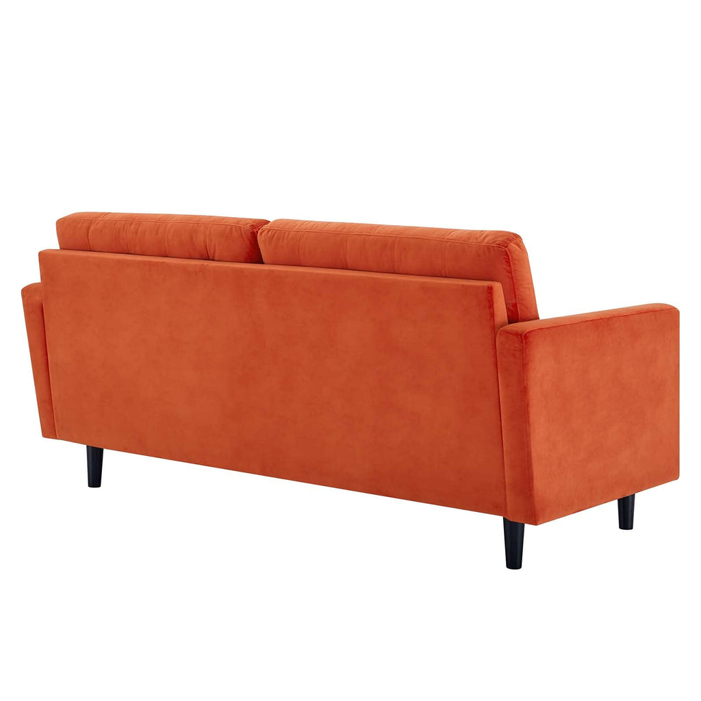 Orange Tufted Performance Velvet Sofa G174