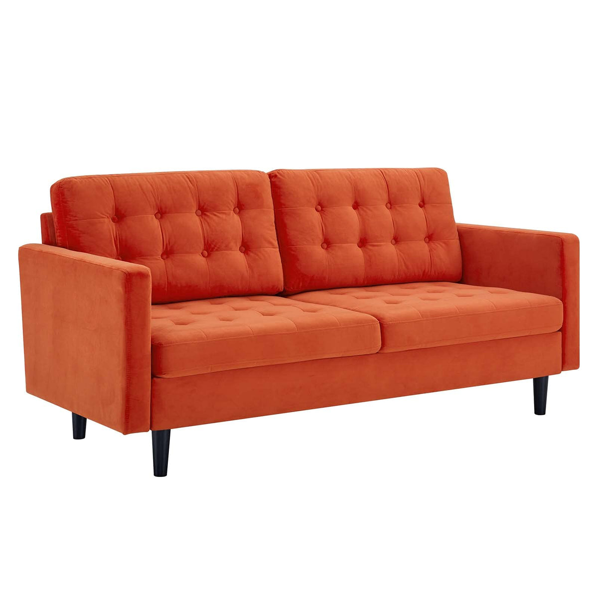 Orange Tufted Performance Velvet Sofa G174