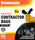 42 Gallon 4 MIL Black Heavy Duty Trash Bags Pack of 32 R844747