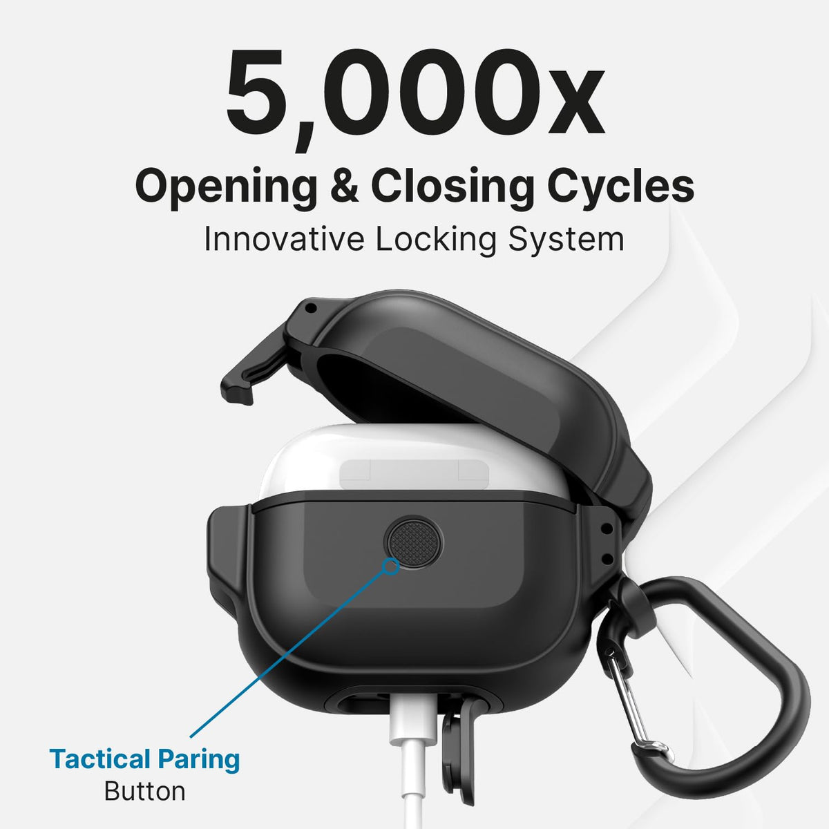 Waterproof Shockproof Protective Case for AirPods 3rd Generation with Carabiner F113942
