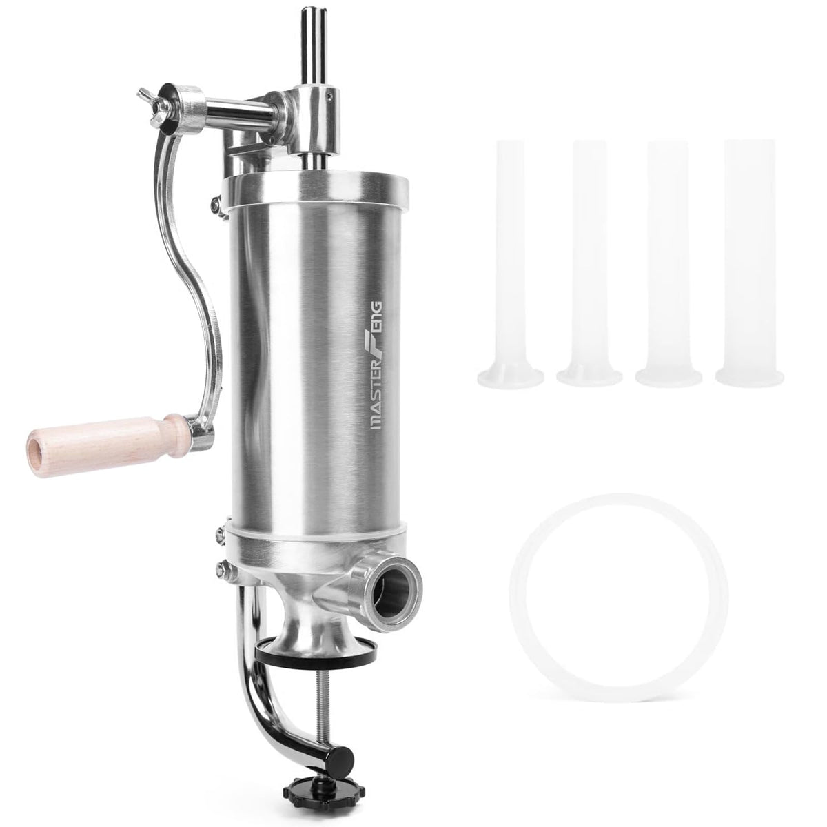 2.5 LBS Stainless Steel Sausage Stuffer with 4 Funnels I242