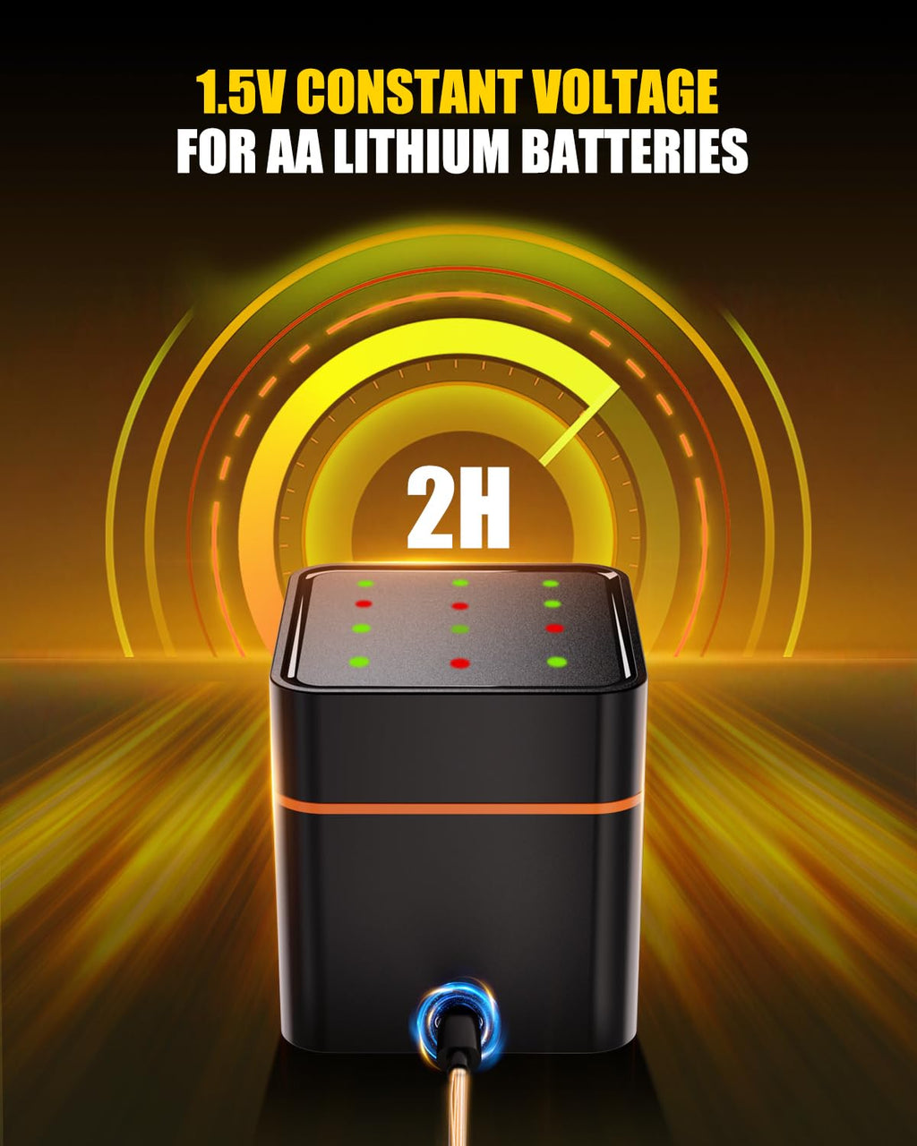 12 Pack Rechargeable AA Lithium Batteries with Charger F267