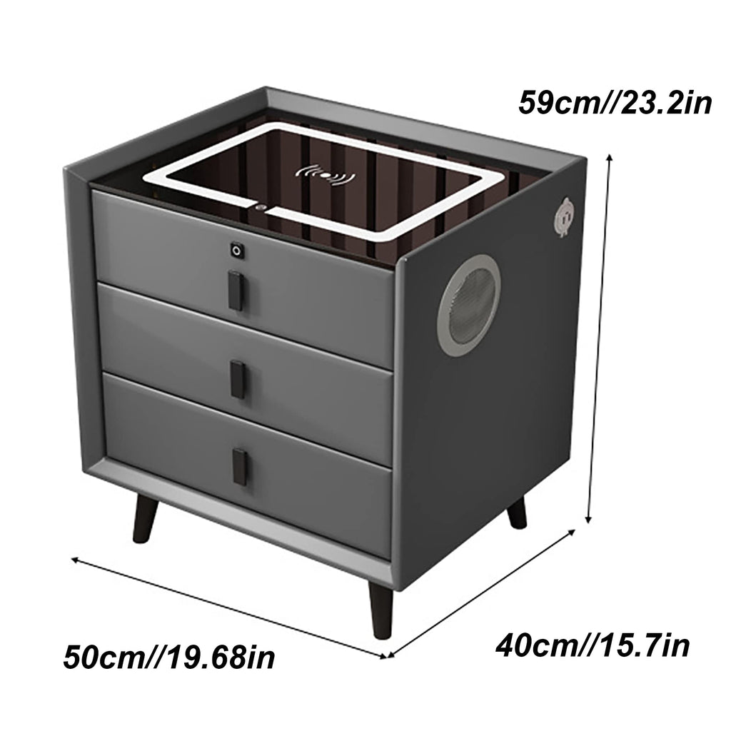 Pink 3 Drawer Nightstand with Charging Station and Speakers E62218