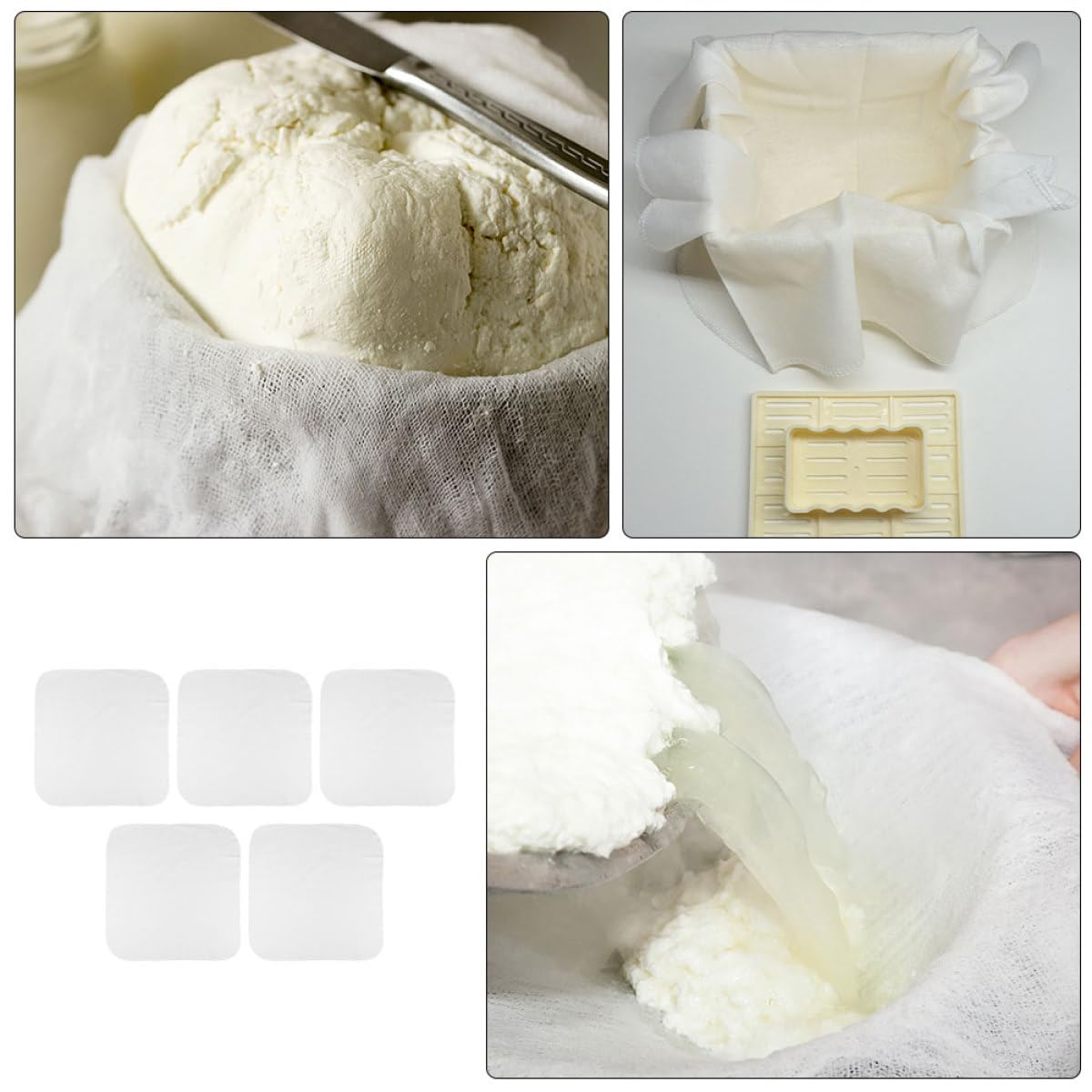 Cotton Gauze Filter Cloth 45x45cm 5pcs D8925