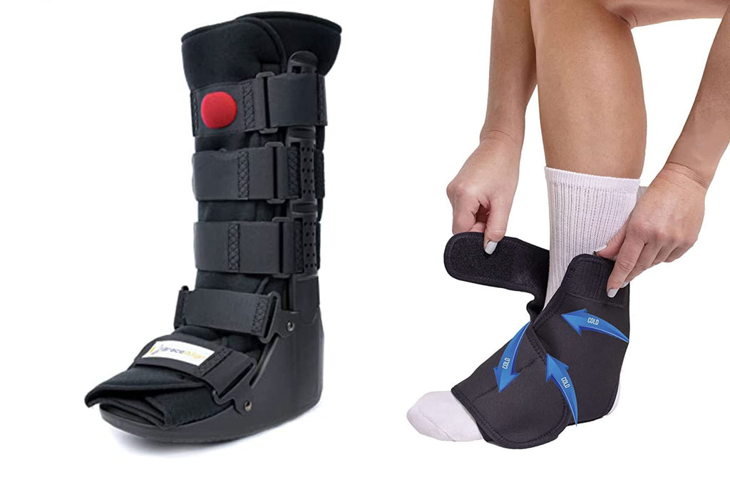 Tall CAM Walker Boot with Ankle & Foot Ice Pack Cold Wrap D4693