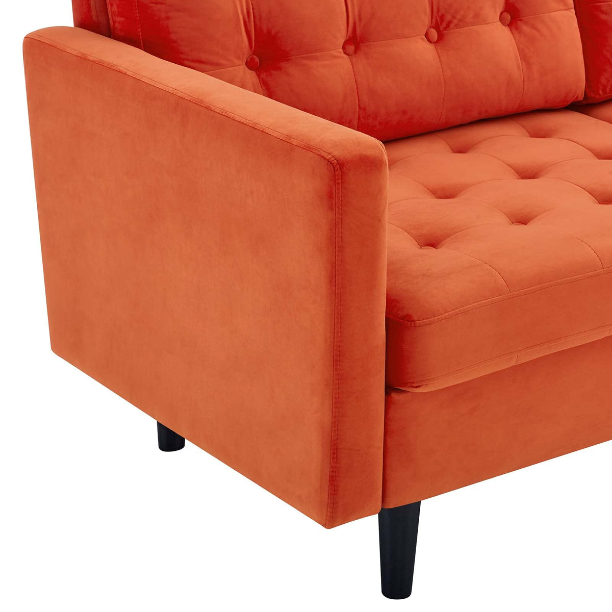 Orange Tufted Performance Velvet Sofa G174
