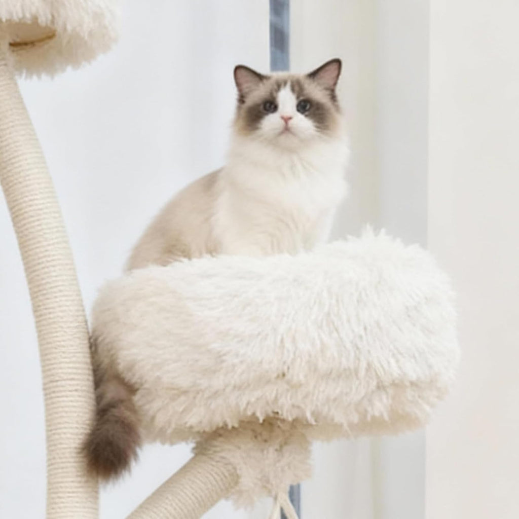 70" Multi-Level Cat Tree Tower with Plush Perches and Sisal Scratching Posts T29060