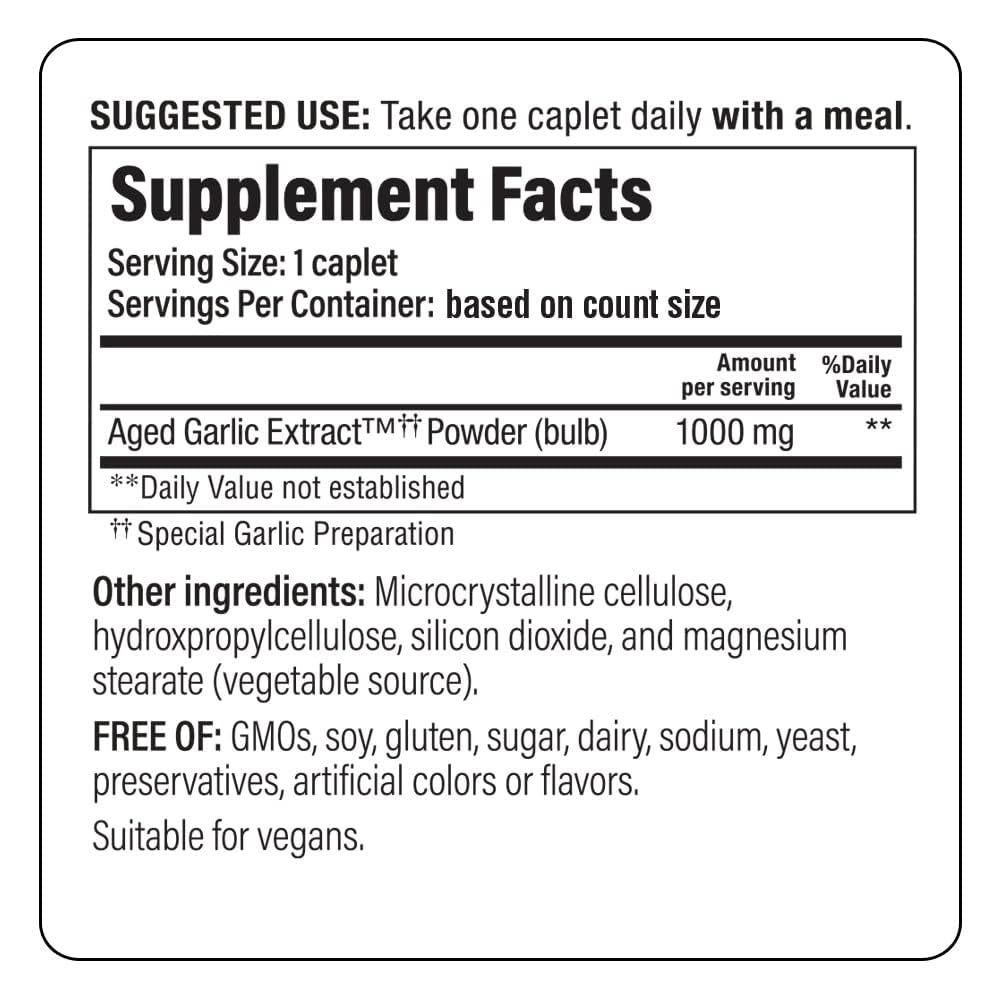 Aged Garlic Extract 60 Vegan Caplets B757212