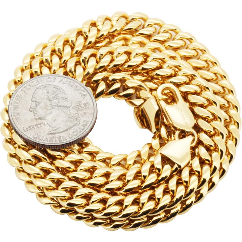 316L Stainless Steel Cuban Link Chain Necklace Bracelet R9300