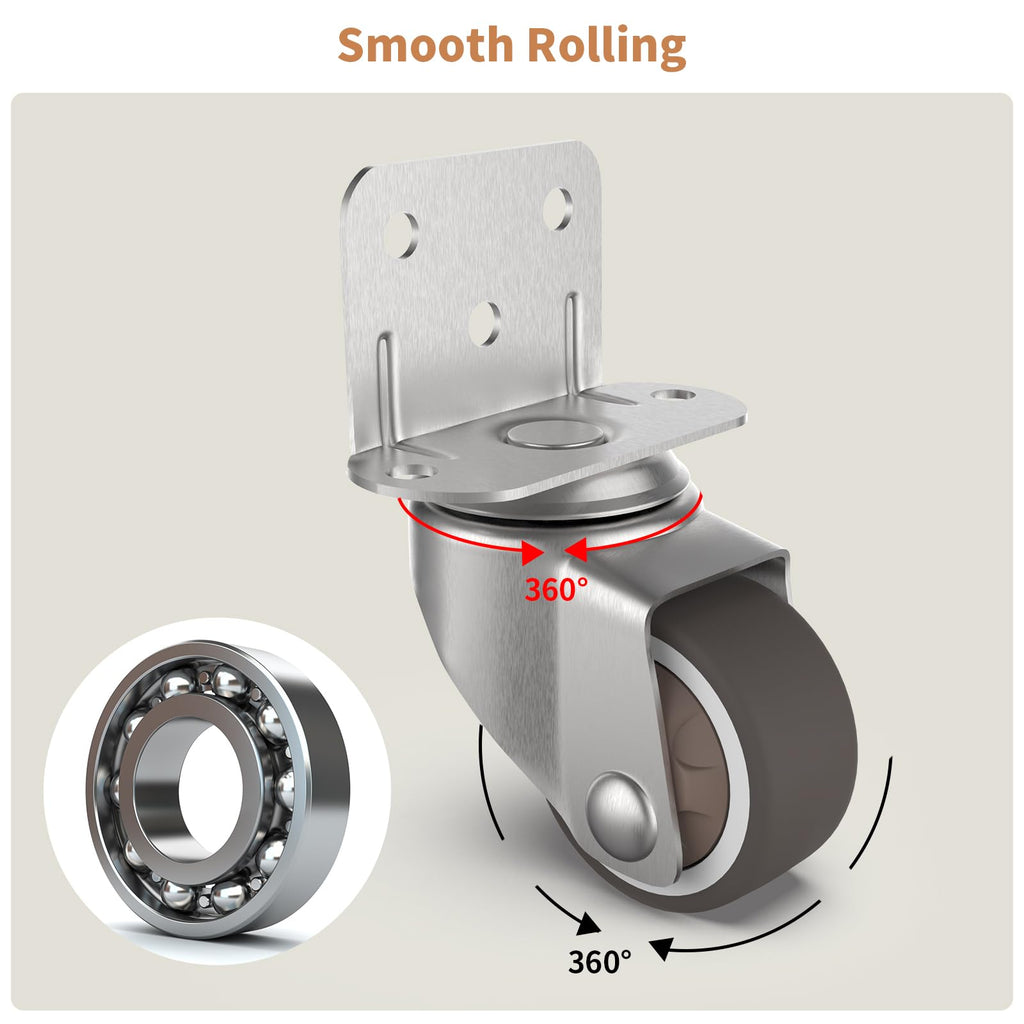 1" Swivel Plate Casters, 4 Pcs Q806501