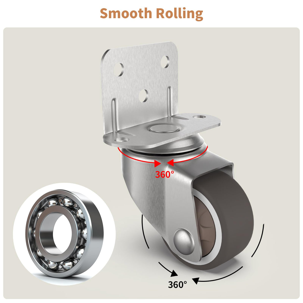1" Swivel Plate Casters, 4 Pcs Q806501