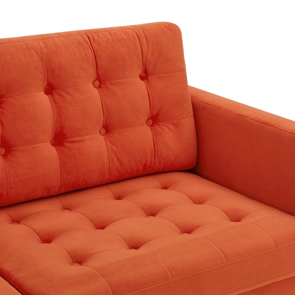 Orange Tufted Performance Velvet Sofa G174