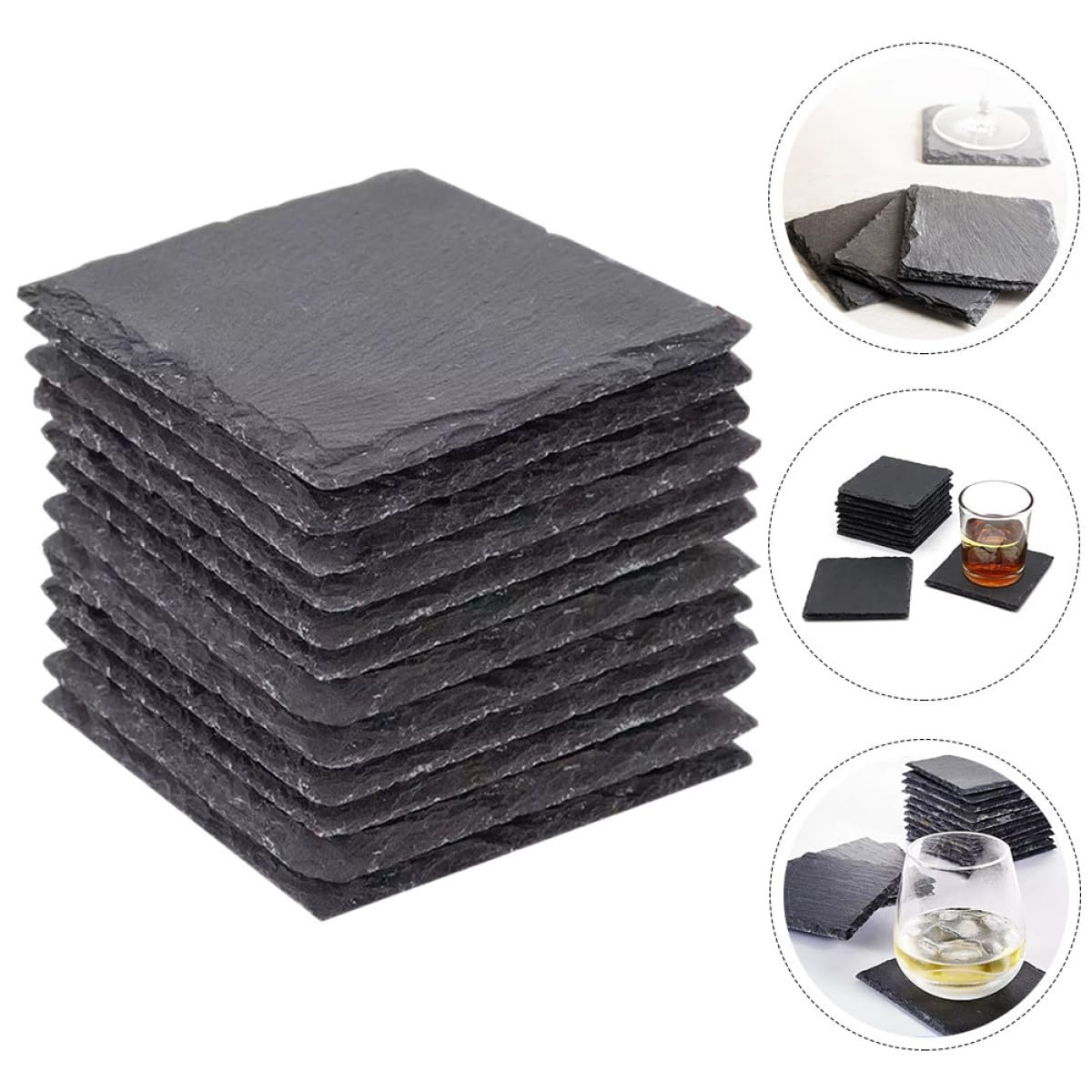 Natural Stone Coasters Set E473006