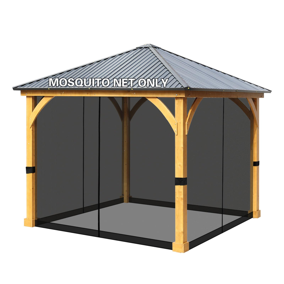 10' x 10' Black Gazebo Netting Screen Replacement I49650