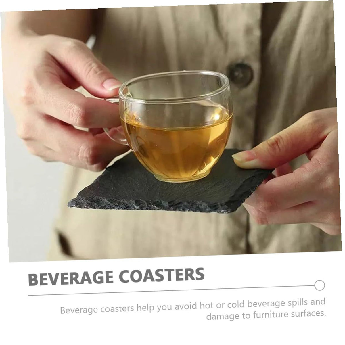 12pcs Natural Coasters S582