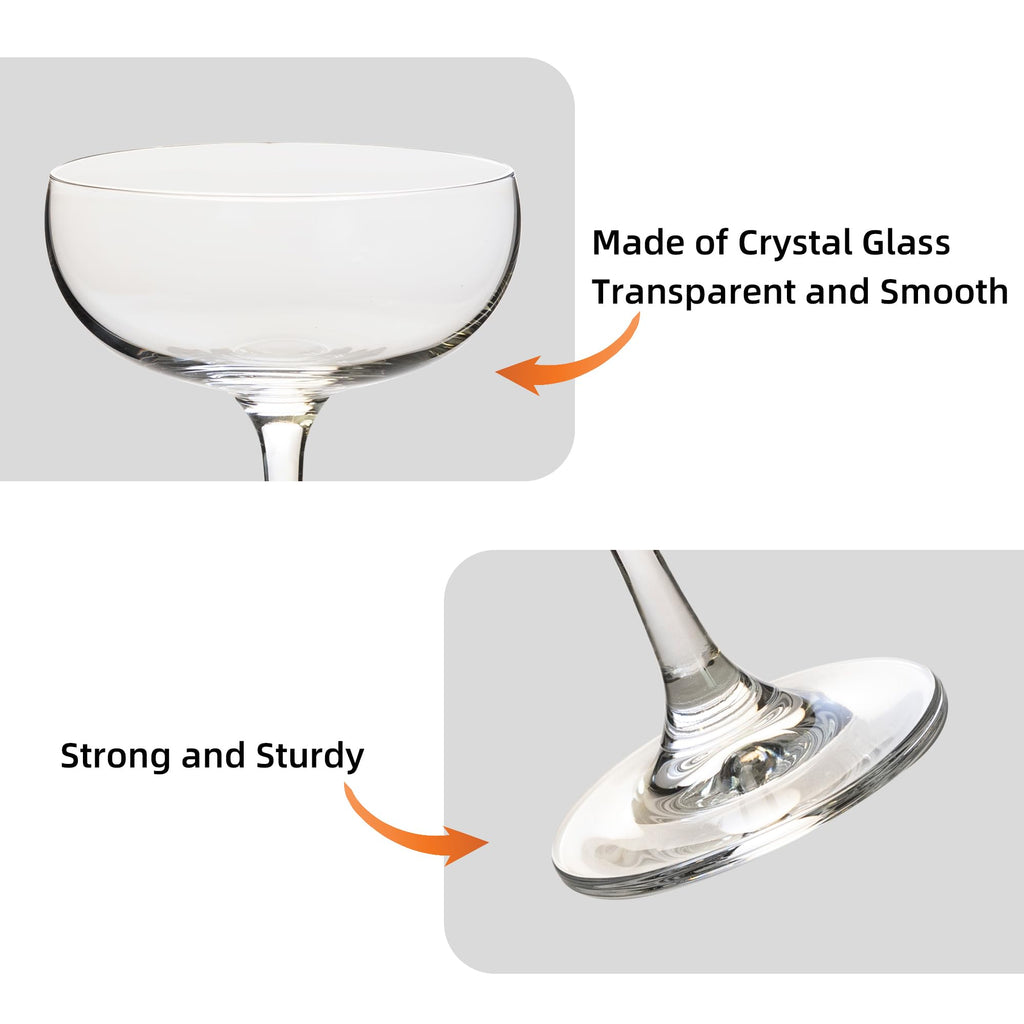 7Oz Crystal Champagne Coupe Glasses Set of 12 S3220