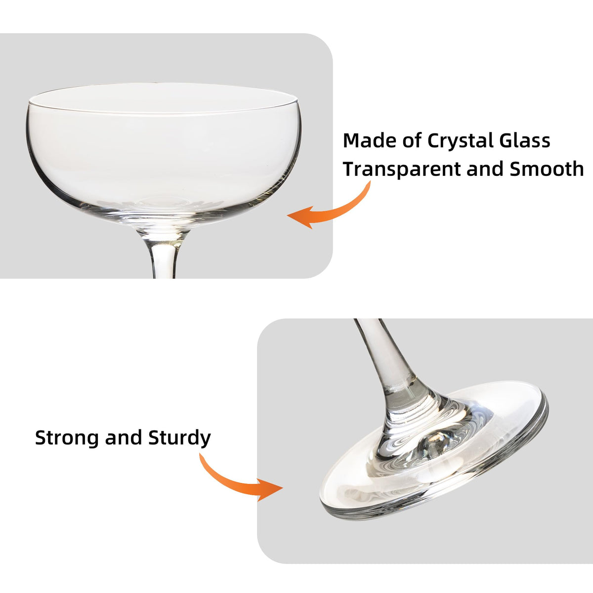 7Oz Crystal Champagne Coupe Glasses Set of 12 S3220