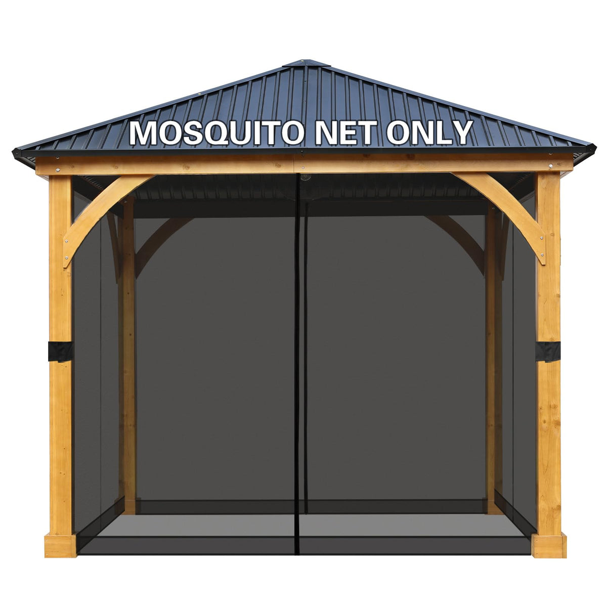 10' x 10' Black Gazebo Netting Screen Replacement I49650