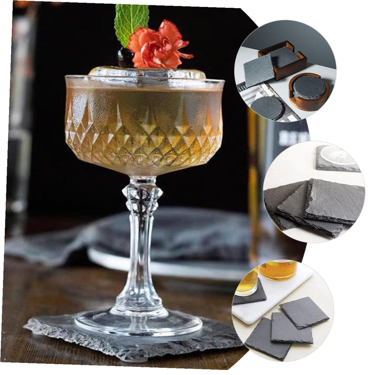 12pcs Natural Coasters S582