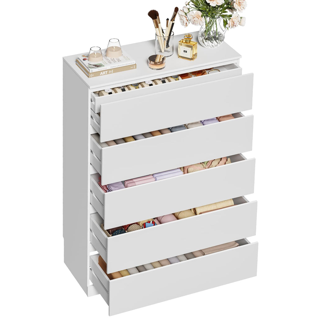 White 5 Drawer Dresser X3547