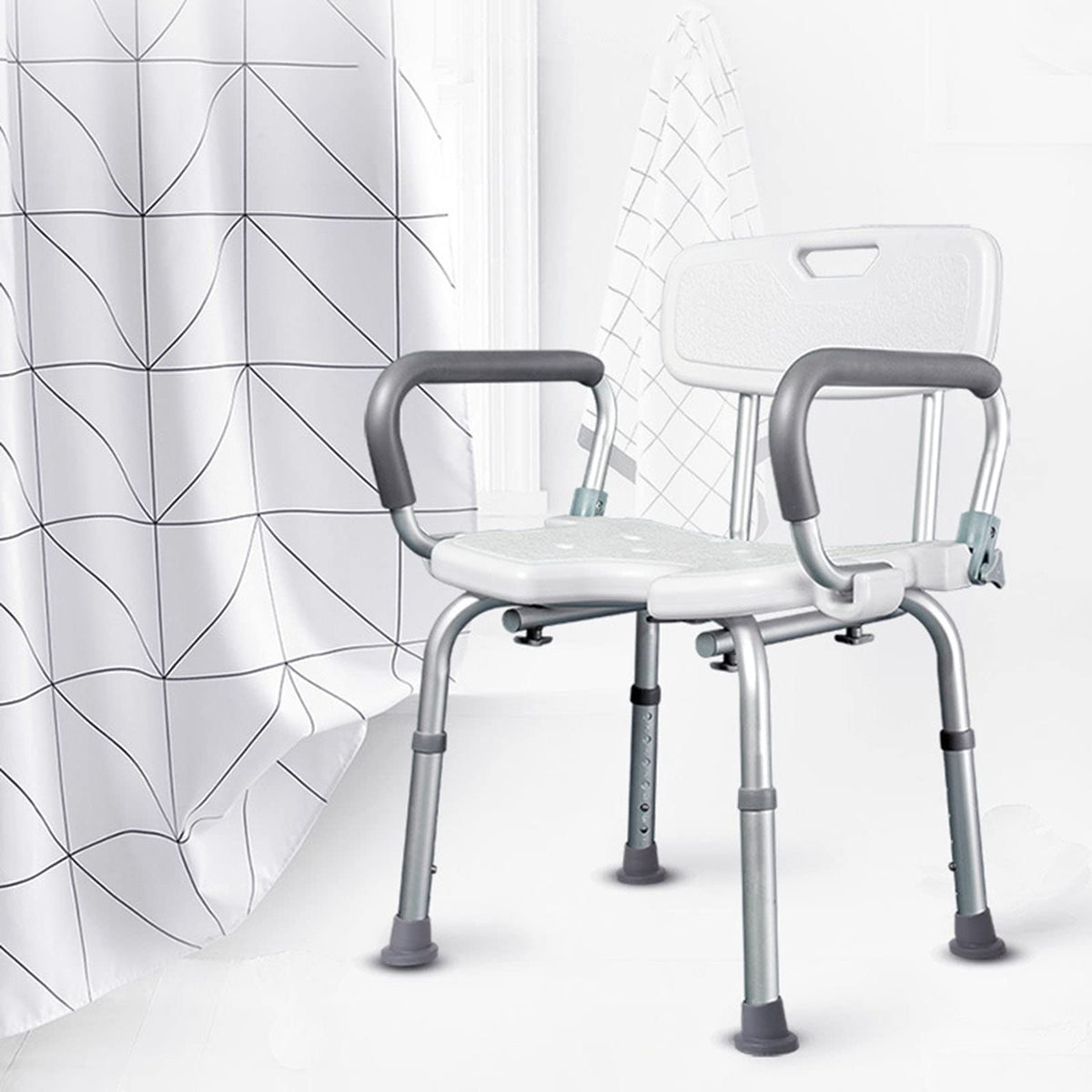 Padded Shower Chair with Arms and Back I799363