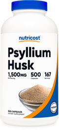 Psyllium Husk 1500mg 500 Capsules Gluten Free G876