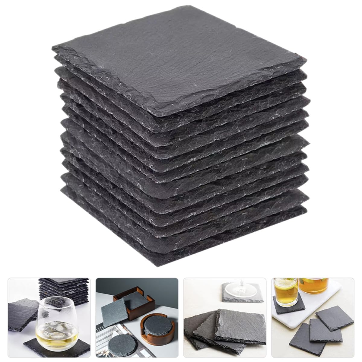 Natural Stone Coasters Set E473006