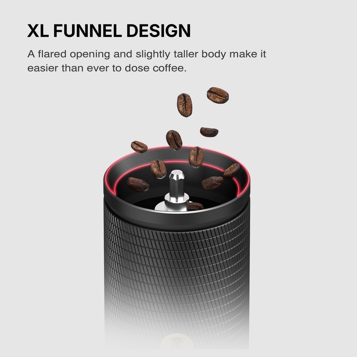 Manual Coffee Grinder with Conical Burr, Portable Hand Coffee Mill, Black B7960