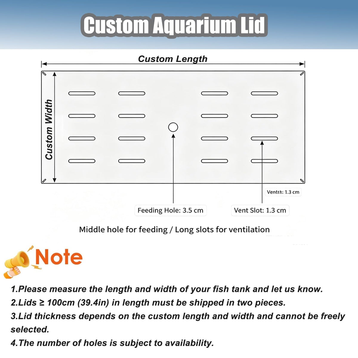 Clear Acrylic Aquarium Lid for 10-55 Gallon Tanks U585321