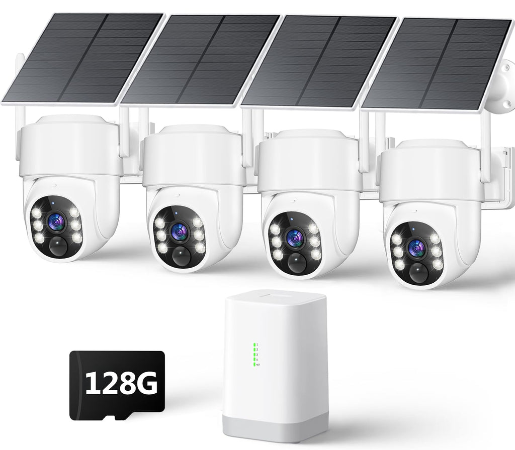 4MP Solar Powered Wireless Security Camera System with Color Night Vision T556361