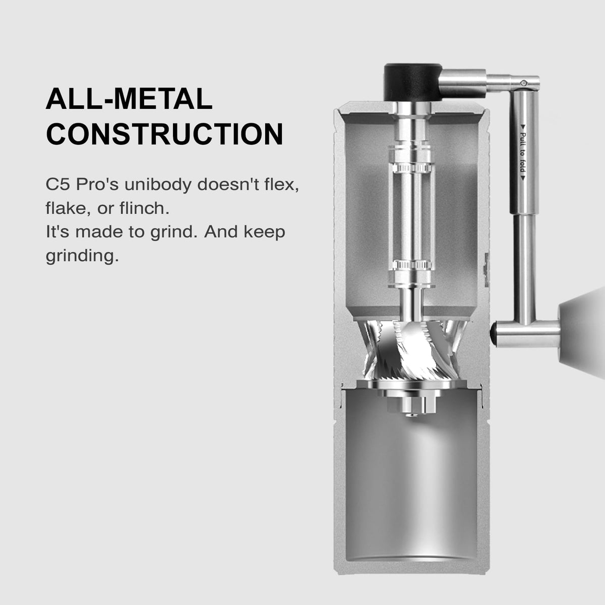 Manual Coffee Grinder with Conical Burr, Portable Hand Coffee Mill, Black B7960