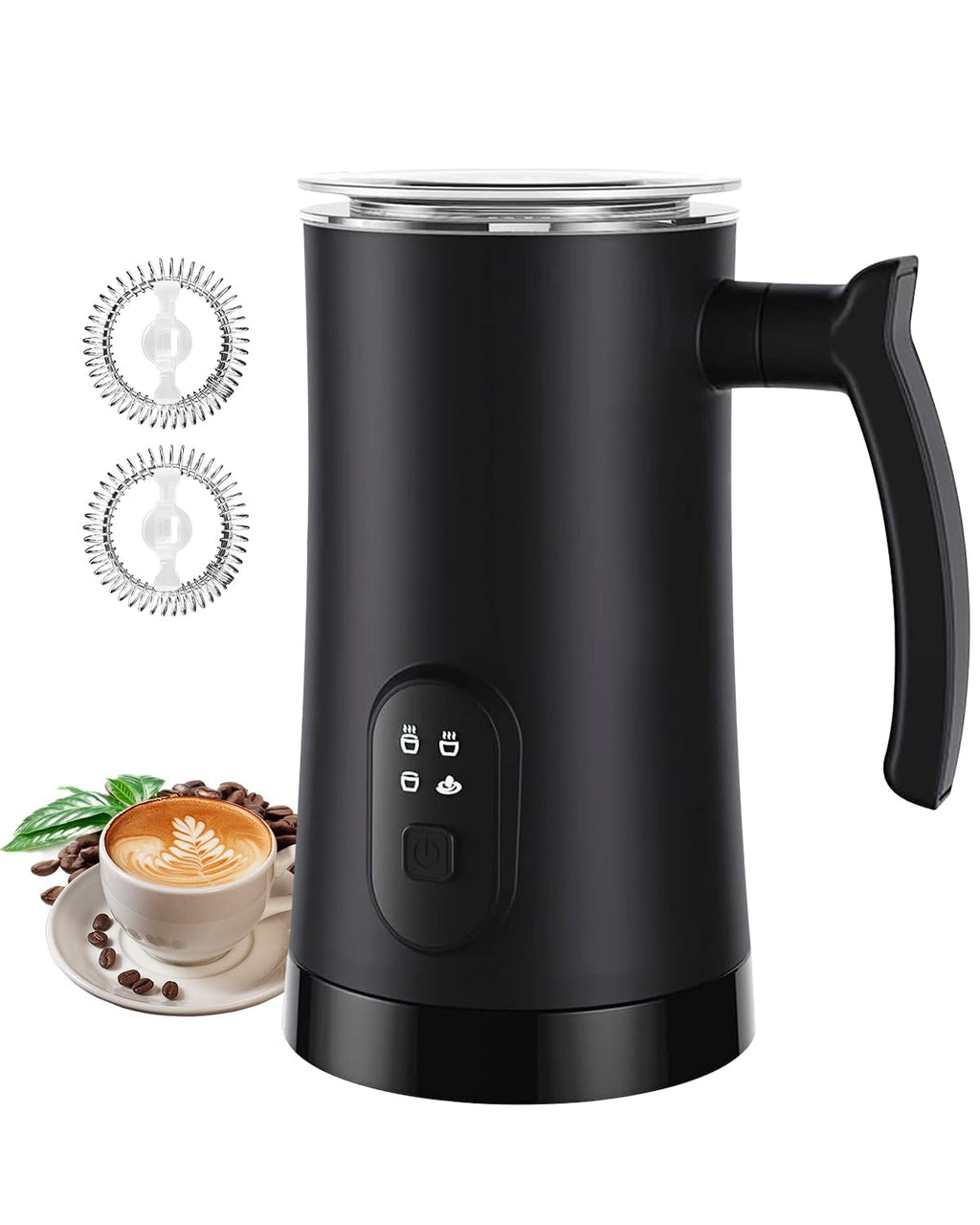 4-in-1 Electric Milk Frother, 350ml Black S703