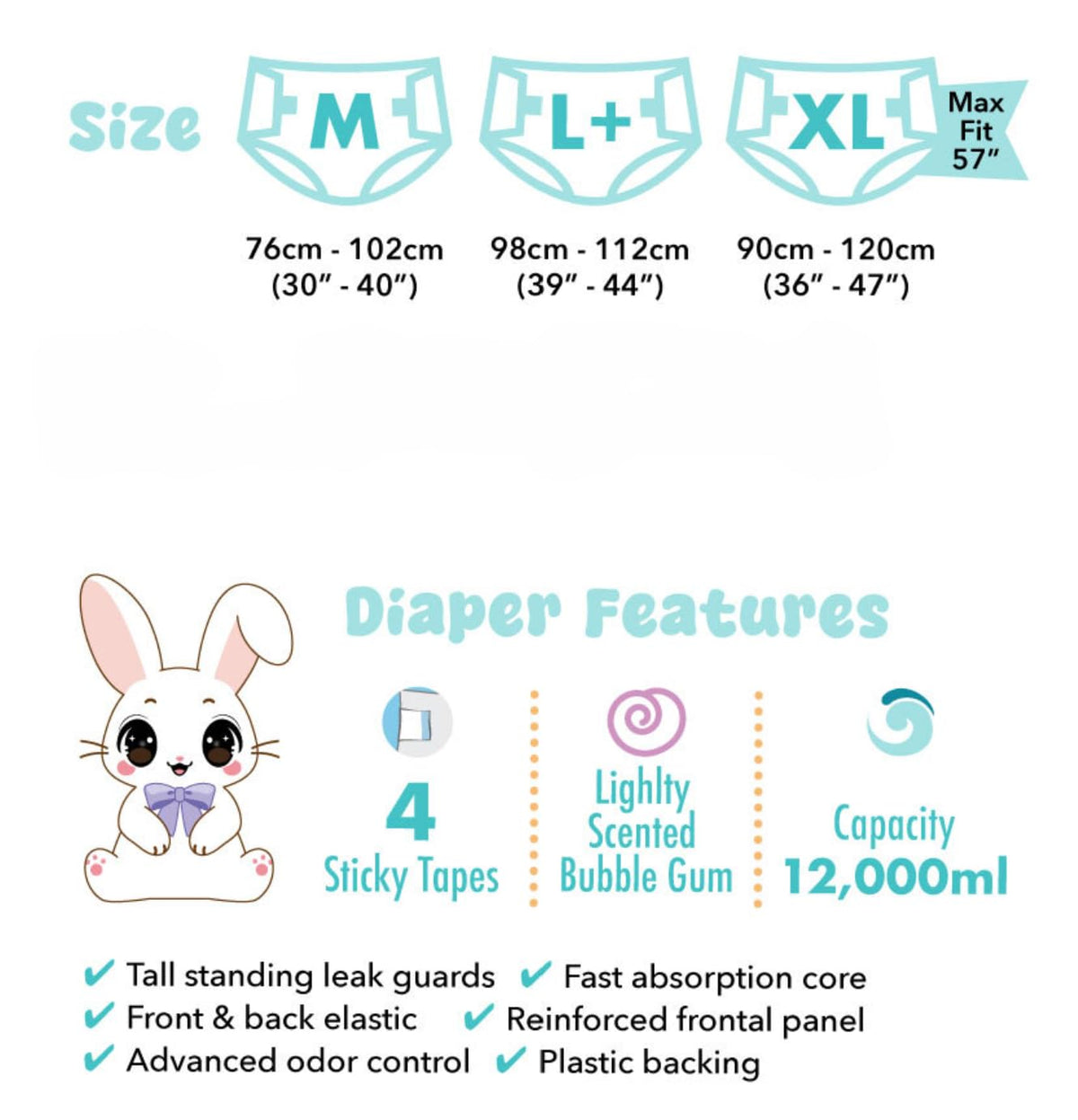 Adult Disposable Diapers 10 Pack Medium R5237