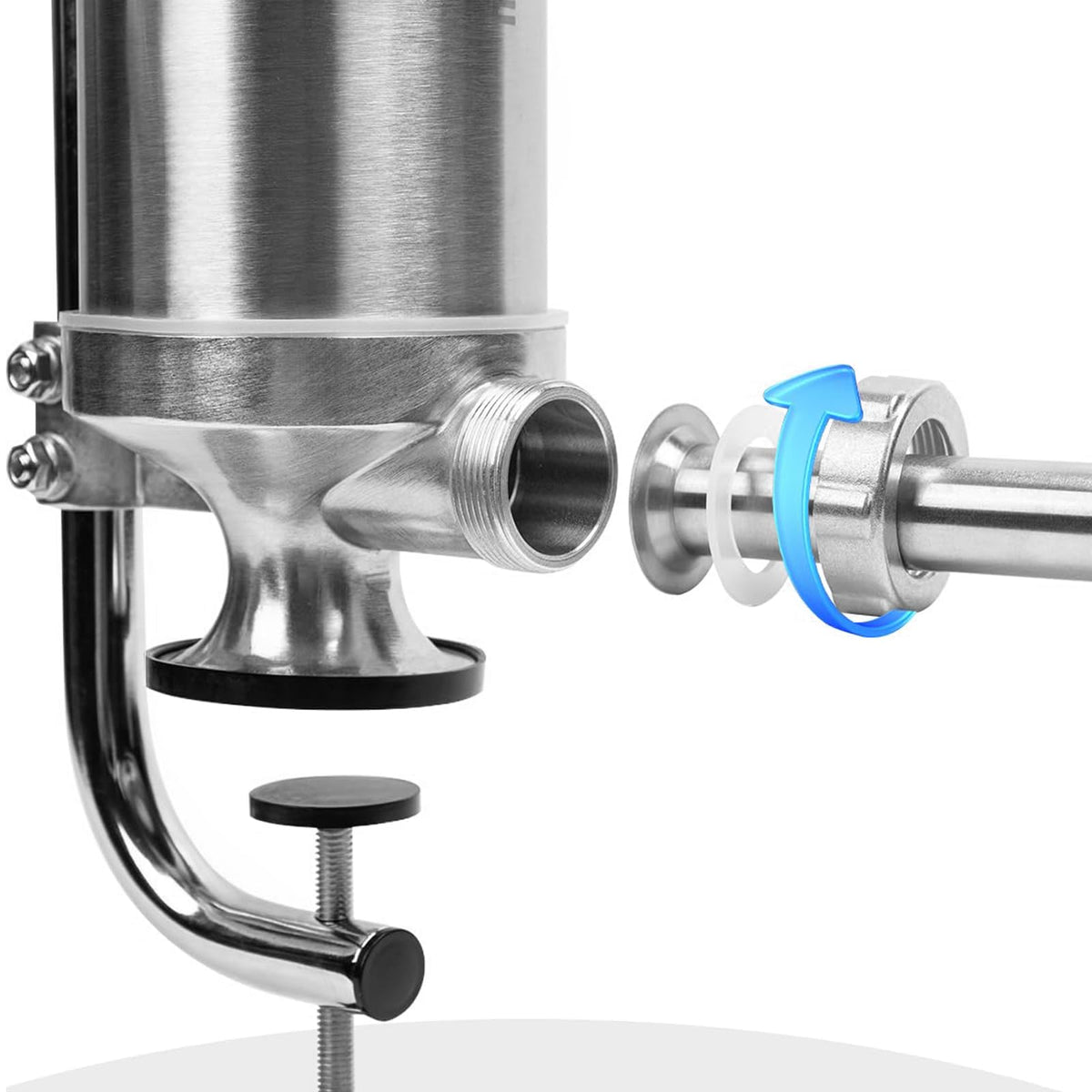 2.5 LBS Stainless Steel Sausage Stuffer with 4 Funnels I242