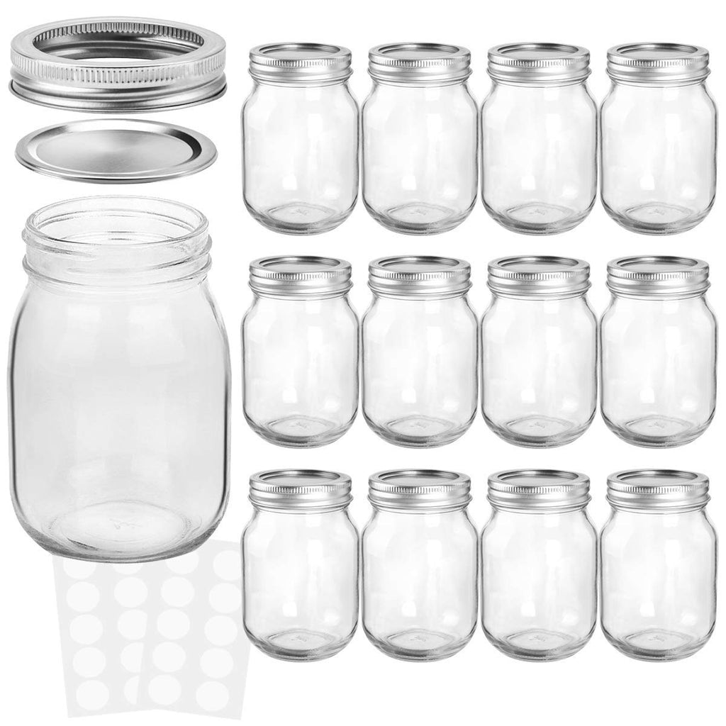 16oz Regular Mouth Mason Jars 12 Pack I4197