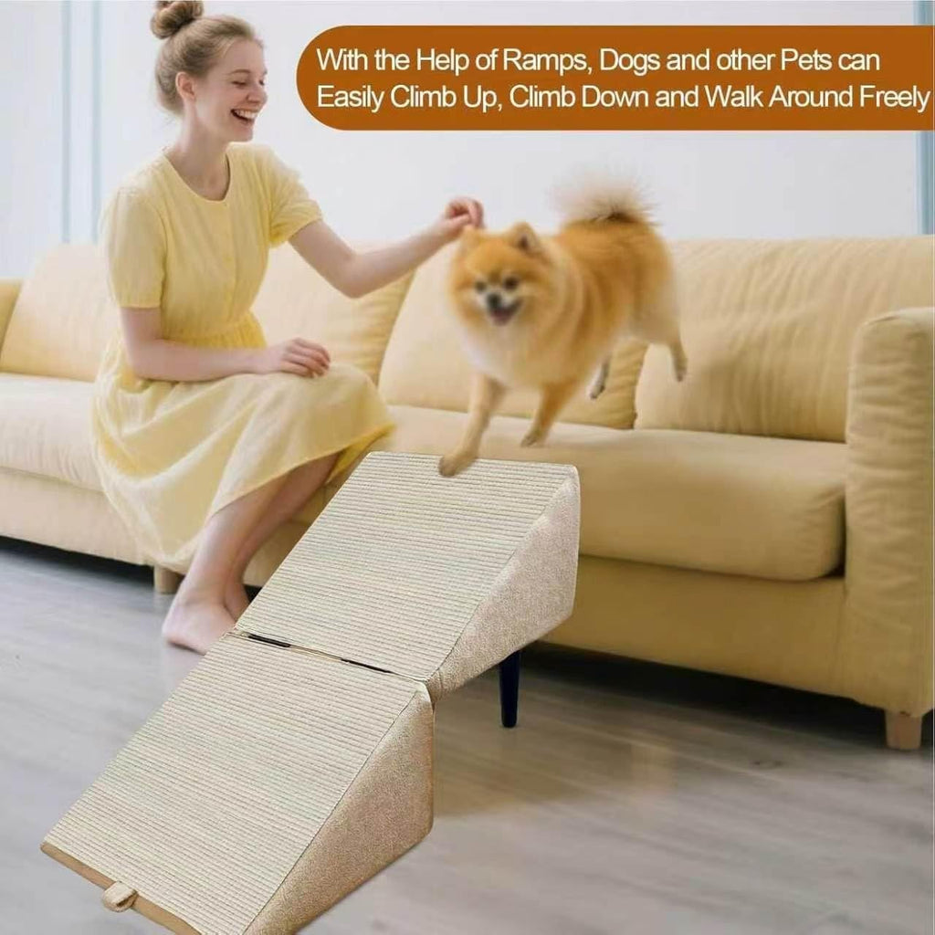Foldable Dog Ramp Convertible Dog Steps Ottoman B6247