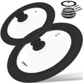 2 Pcs Universal Silicone Tempered Glass Pan Lids Dishwasher Safe U5441